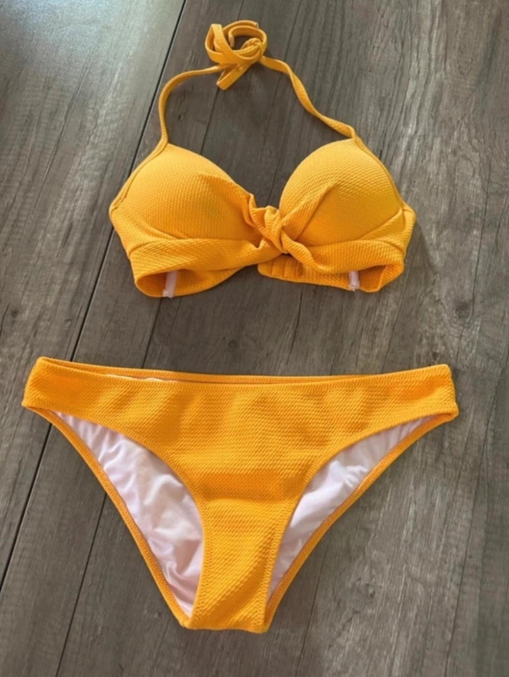 Shade & Shore Teal Bandeau Bikini with Front Tie High-Waist Bottoms